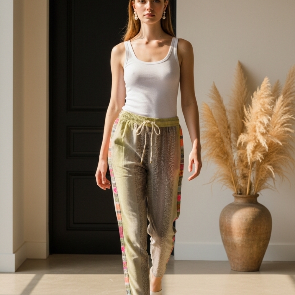Rhea Chic Women's Multicolor Drawstring Pants (These Are Marked L/XL Runs S/M)